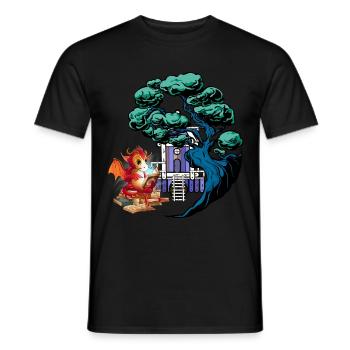 magic, dragon, dragon, mythical creature, fable, magic, child - Men's T-Shirt - black - Front - AI Model Male 178 light (178cm)
