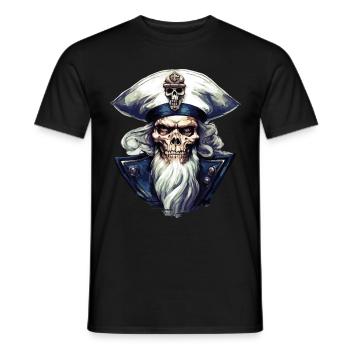 Sailor Skull Skull Captain Ahoy Ship - Men's T-Shirt - black - Front - AI Model Male 178 light (178cm)