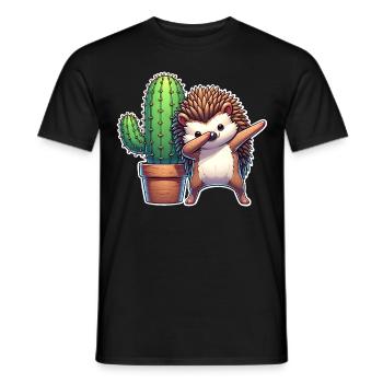 Cactus hérisson - T-shirt homme - noir - Devant - AI Model Male 178 light (178cm)
