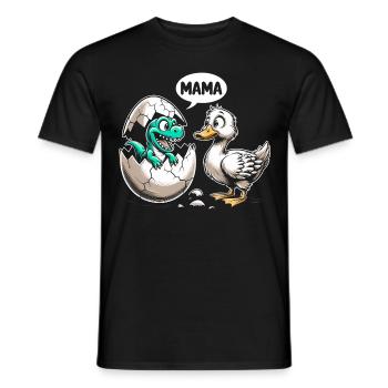 Dino trifft Entlein - Männer T-Shirt - Schwarz - Vorne - AI Model Male 178 light (178cm)