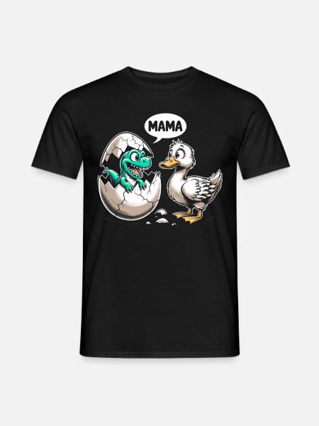 Dino trifft Entlein - Männer T-Shirt - Schwarz