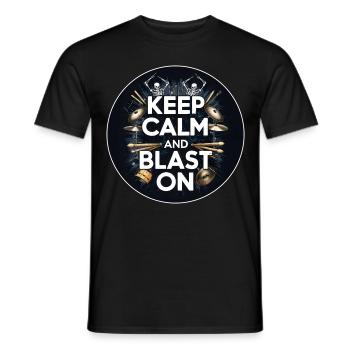 Drummer Schlagzeuger T-Shirt Blast Beats Drumming - Männer T-Shirt - Schwarz - Vorne - AI Model Male 178 light (178cm)