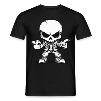 Zombie Skeleton Skull Halloween - Men's T-Shirt - black - Front - AI Model Male 178 light (178cm)