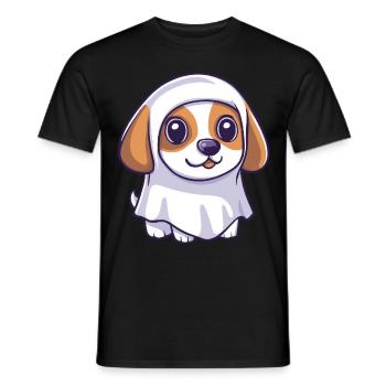 Beagle Hund Halloween Comic Geist - Männer T-Shirt - Schwarz - Vorne - AI Model Male 178 light (178cm)