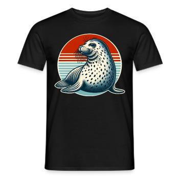 Seal seal - Men's T-Shirt - black - Front - AI Model Male 178 light (178cm)
