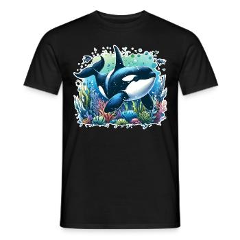 Orque Épaulard - T-shirt homme - noir - Devant - AI Model Male 178 light (178cm)