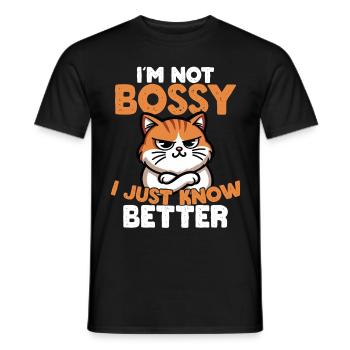 Lustige Mürrische Katze Herrische Haltung Humor - Männer T-Shirt - Schwarz - Vorne - AI Model Male 178 light (178cm)