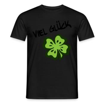 GOOD LUCK! Four-leaf clover - Men's T-Shirt - black - Front - AI Model Male 178 light (178cm)