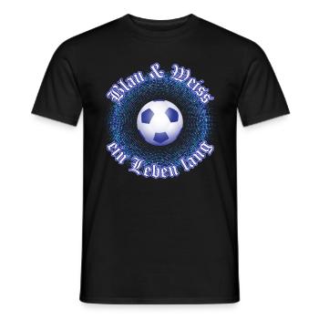 Blau Weiss ein Leben Lang Schalker Geschenkidee - Männer T-Shirt - Schwarz - Vorne - AI Model Male 178 light (178cm)