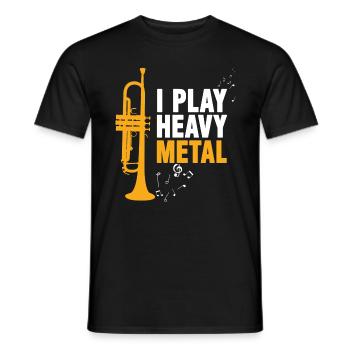 Trompette Trompette Instrument de musique Musique de soufflage - T-shirt homme - noir - Devant - AI Model Male 178 light (178cm)