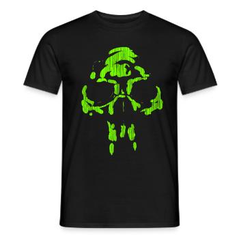 Crâne néon néandertalien - horreur minimale - T-shirt homme - noir - Devant - AI Model Male 178 light (178cm)