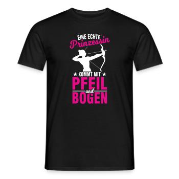Pfeil und Bogen Dame Bogenschießen Prinzessin - Männer T-Shirt - Schwarz - Vorne - AI Model Male 178 light (178cm)