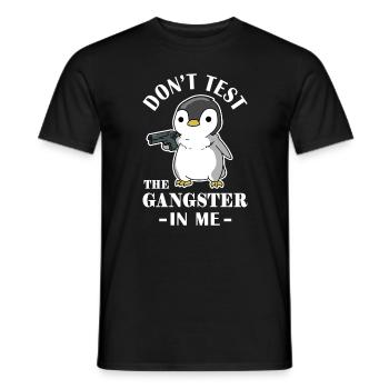 Gangster Pinguin Geschenk - Männer T-Shirt - Schwarz - Vorne - AI Model Male 178 light (178cm)