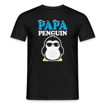 Penguin Dad Father's Day Gift - Men's T-Shirt - black - Front - AI Model Male 178 light (178cm)