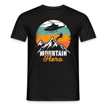 Mountain Rescue Helicopter Mountain Hero - Men's T-Shirt - black - Front - AI Model Male 178 light (178cm)