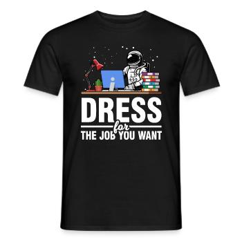 Astronaut Space Office Job - Men's T-Shirt - black - Front - AI Model Male 178 light (178cm)