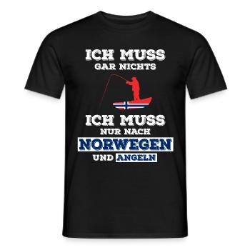 Norwegen Angeln Lustiger Spruch - Männer T-Shirt - Schwarz - Vorne - AI Model Male 178 light (178cm)