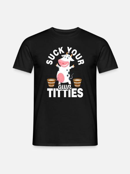 Kuh Bauer Milchkuh Melken - Männer T-Shirt - Schwarz