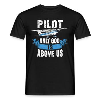 Avion pilote à proper-propeller - T-shirt homme - noir - Devant - AI Model Male 178 light (178cm)