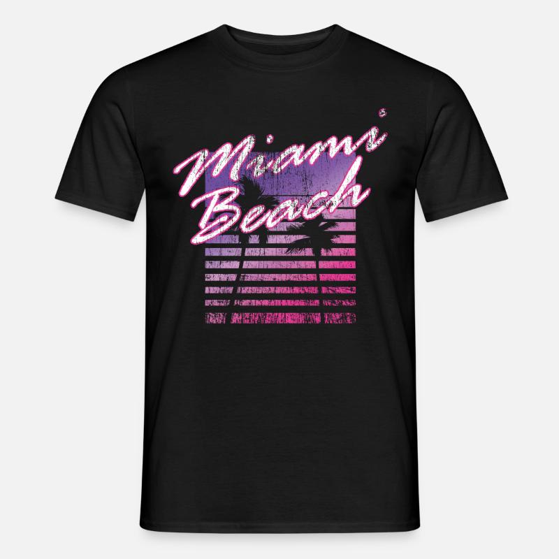 Miami Beach Retro 80s - Männer T-Shirt - Schwarz