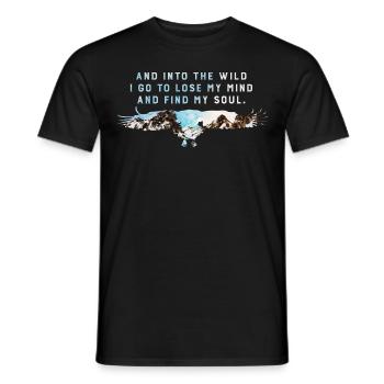 Adler Eagle Spruch Saying Wilderness - Men's T-Shirt - black - Front - AI Model Male 178 light (178cm)