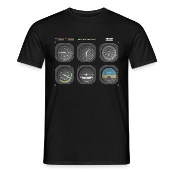 Pilot Cockpit Avion Vol - T-shirt homme - noir - Devant - AI Model Male 178 light (178cm)