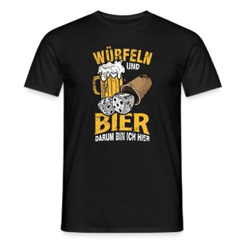 Würfelspiel Würfelpoker Würfeln - Männer T-Shirt - Schwarz - Vorne - AI Model Male 178 light (178cm)