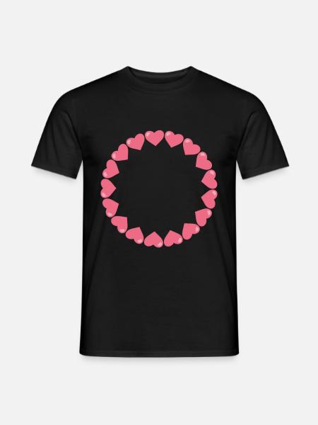 Heart Circle Symbols - Men's T-Shirt - black