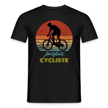 papa cycliste cadeau homme vélo VTT Homme - T-shirt homme - noir - Devant - AI Model Male 178 light (178cm)