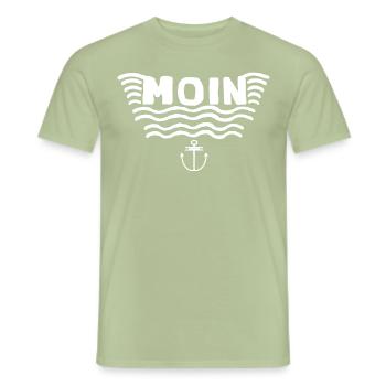 Moin Anker Logo - Meer Miesmuschelartwuermchen - Männer T-Shirt - Sage - Vorne - AI Model Male 178 light (178cm)