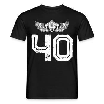 40 Zahl Krone - Männer T-Shirt - Schwarz - Vorne - AI Model Male 178 light (178cm)