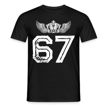 67 Zahl Krone - Männer T-Shirt - Schwarz - Vorne - AI Model Male 178 light (178cm)