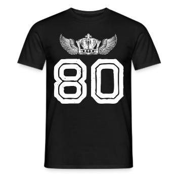 80 Number crown - Men's T-Shirt - black - Front - AI Model Male 178 light (178cm)