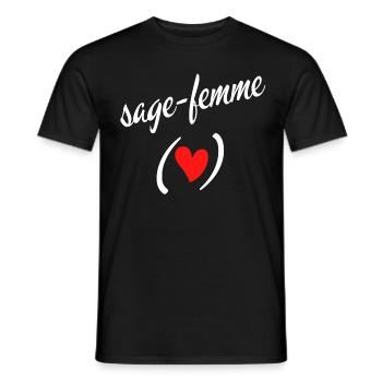 j'aime ma sage femme - T-shirt homme - noir - Devant - AI Model Male 178 light (178cm)