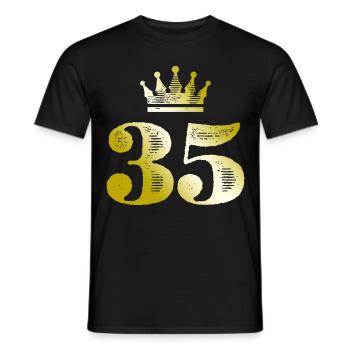 35 Number Crown Gold - Men's T-Shirt - black - Front - AI Model Male 178 light (178cm)