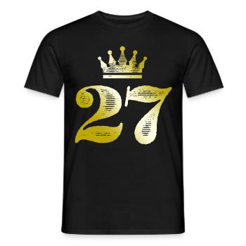 27 Chiffre Couronne Or - T-shirt homme - noir - Devant - AI Model Male 178 light (178cm)