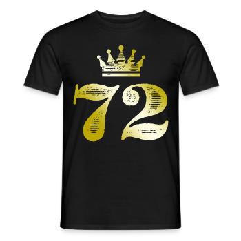 72 Chiffre Couronne Or - T-shirt homme - noir - Devant - AI Model Male 178 light (178cm)