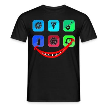 pizzafreude white - Men's T-Shirt - black - Front - AI Model Male 178 light (178cm)