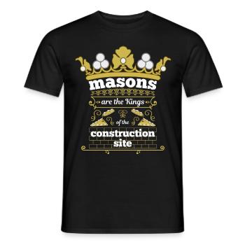 MASONS - the Kings of the construction site - Men's T-Shirt - black - Front - AI Model Male 178 light (178cm)