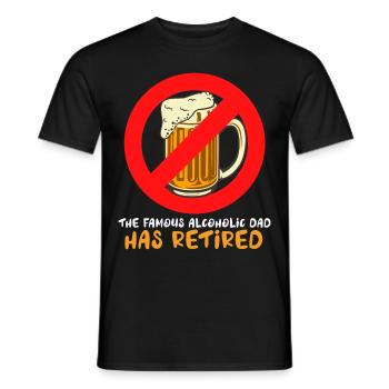 The famous alcoholic father has joined the R - Men's T-Shirt - black - Front - AI Model Male 178 light (178cm)