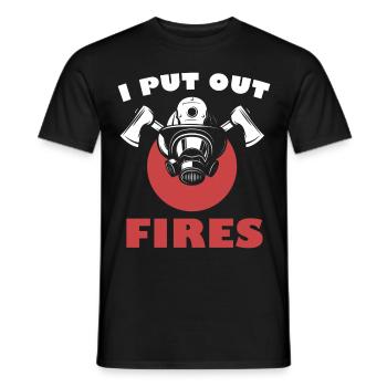 I extinguish fires funny firefighter rescuer Feue - Men's T-Shirt - black - Front - AI Model Male 178 light (178cm)