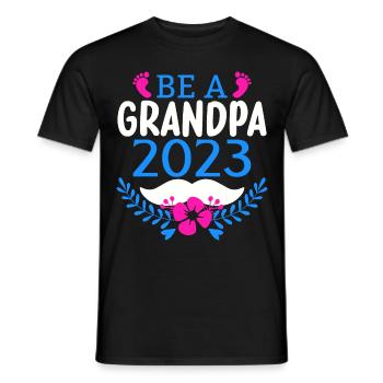 Expectant Grandpa 2023, 2023 I will be Grandpa, 2023 Grandpa - Men's T-Shirt - black - Front - AI Model Male 178 light (178cm)