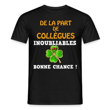 De la part de collègues inoubliables Cadeau Départ - T-shirt homme - noir - Devant - AI Model Male 178 light (178cm)