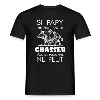 Papy Chasseur de Sanglier - T-shirt homme - noir - Devant - AI Model Male 178 light (178cm)