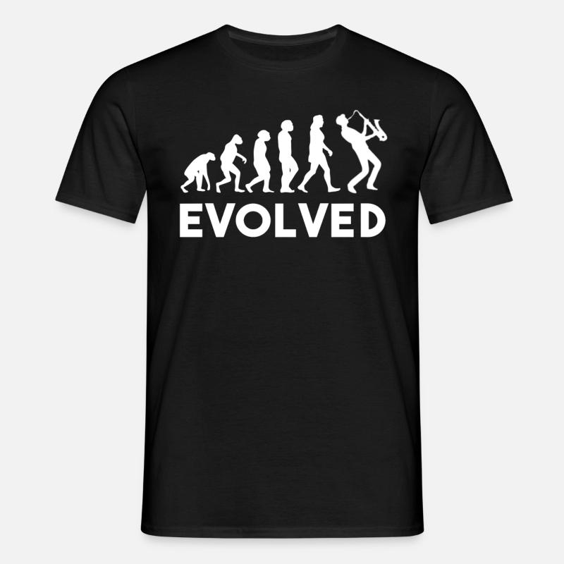 Saxophone Evolution - Männer T-Shirt - Schwarz