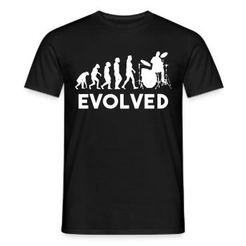 Drummer Schlagzeug Evolution - Männer T-Shirt - Schwarz - Vorne - AI Model Male 178 light (178cm)