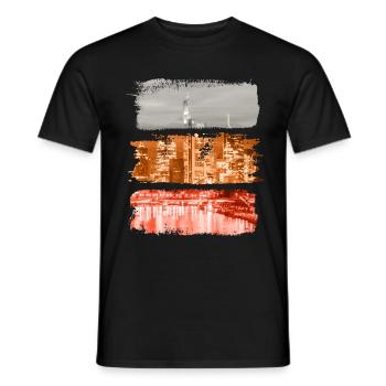 Frankfurt Vintage Retro Germany City Skyline - Men's T-Shirt - black - Front - AI Model Male 178 light (178cm)