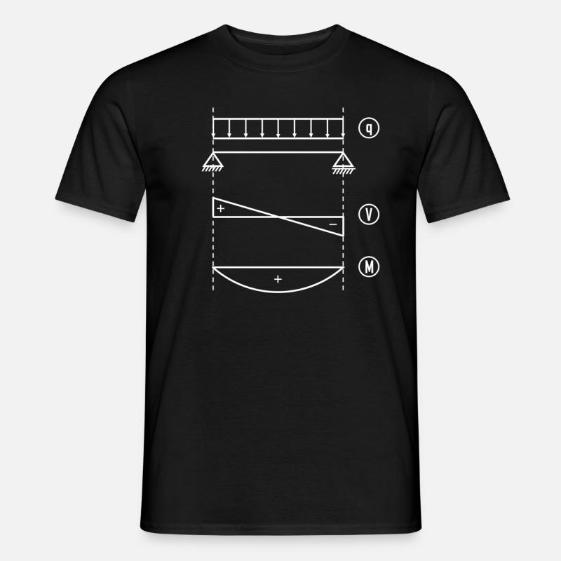 Biegemoment in Feldmitte eines Einfeldträgers - Männer T-Shirt - Schwarz