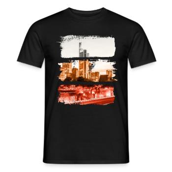 Frankfurt Vintage Retro Germany City Skyline - Men's T-Shirt - black - Front - AI Model Male 178 light (178cm)