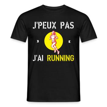 J'Peux Pas J'Ai Running - T-shirt homme - noir - Devant - AI Model Male 178 light (178cm)